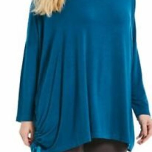 Bryn Walker Inman Top, L - 3X, Orinoco Teal - Picture 1 of 10